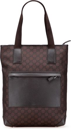 Gucci Pre-owned Womens Gg Monogram Tote Bag - Dark Brown Textile - One Size