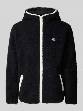 Tommy Jeans Sherpa Jacket mit Label-Patch in Black, Gr&ouml;&szlig;e L