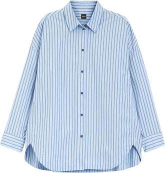 HUGO BOSS C Bostatta Blouse - Dames - Blouses & Shirts - Blauw - Maat: S Katoen