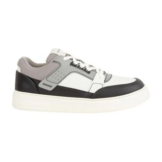 Emporio Armani Grijze Sneaker Schoenen - Heren - Sneakers - Grijs - 44 EU - Leer - Schoenen