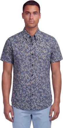 Lords of Harlech Floral Field Mens Printed Button Up Shirt in Floral Field Black at Nordstrom, Size Xx-Large