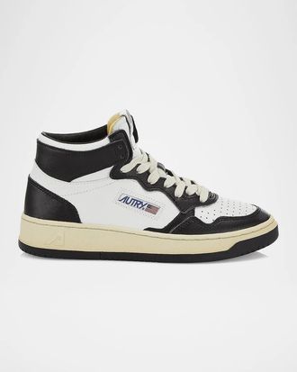 Autry Medalist Mid-Top Leather Sneakers
