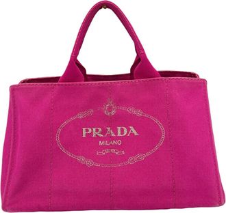 Prada Pre-owned Womens Cloth Tote Bag Canapa - Pink Cotton - One Size