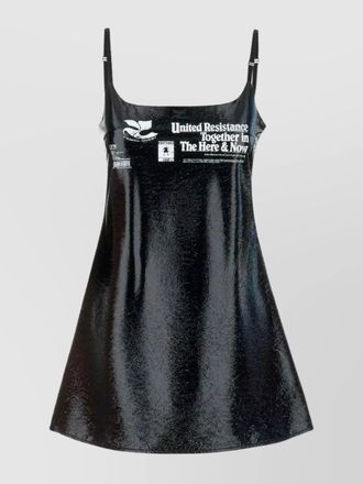 Courr&egrave;ges vinyl mini dress adjustable straps