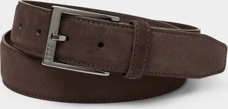 BOSS Mens Square-buckle suede belt