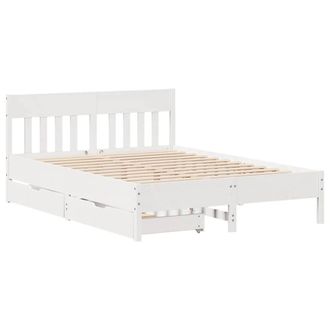 Berkfield Home Full Bed Frame without Mattress White 150x200 cm King Size Solid