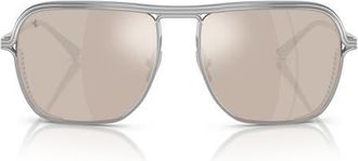 Ferrari 59mm Square Sunglasses in Silver /Real White Gold at Nordstrom