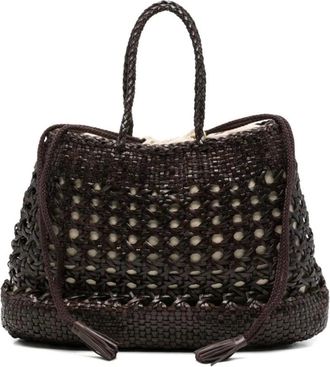 Dragon Diffusion Borsa Tote in Pelle Intrecciata - - Bags - Donna - Marrone - ONE SIZE