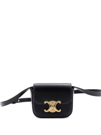 Celine Triomphe Shoulder Bag Smooth Calfskin Mini crossbody bag - Black
