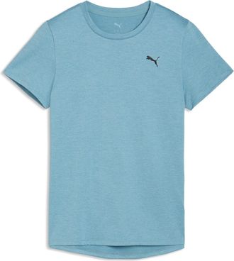 Puma Trainingsshirt PUMA W TAD ESSENTIAL HEATHER TEE, Damen, Gr. XXL, baltic sea blau heather, Jersey, Obermaterial: 100% Polyester, regular fit normal, Ru