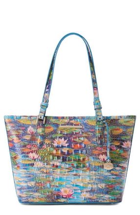 Brahmin Medium Asher Croc Embossed Leather Tote in Waterlily at Nordstrom
