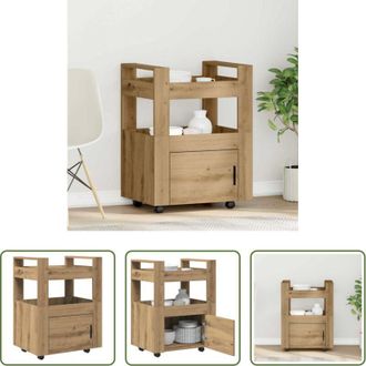vidaXL vidaXL Carrello da cucina in legno - Carrello da Cucina rovere artigianale 60 x 45 x 80 cm
