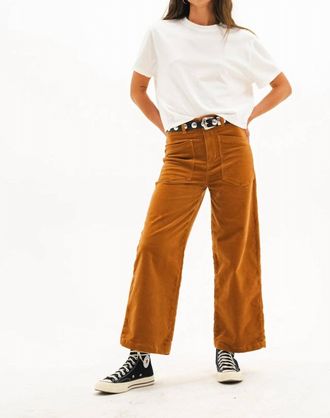 ASKK NY Virginia High Rise Wide Leg Cord Pant In Caramel