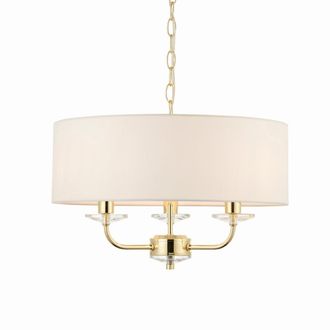 Endon Lighting Lampadario A Sospensione 3 Luci Ottone E14 Endon Nixon