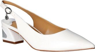 J. Reneé Womens Shayanne Slingback Pumps In White Pearl Patent