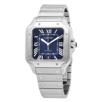 Cartier Pre-owned Cartier Santos Automatic Blue Dial Mens Watch WSSA0030