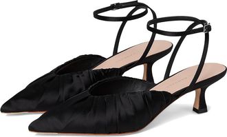 Loeffler Randall Rio Smocked Kitten Heel Womens Shoes Black : 6.5 B - Medium, Leather