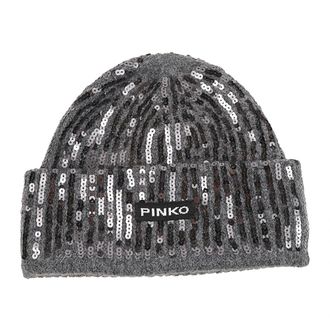 Pinko Bembusa Beanie - Dames - Hoeden - Grijs - ONE Size - Accessoires
