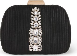 Badgley Mischka Halo Crystal Panel Minaudiere in Black at Nordstrom, Size Small