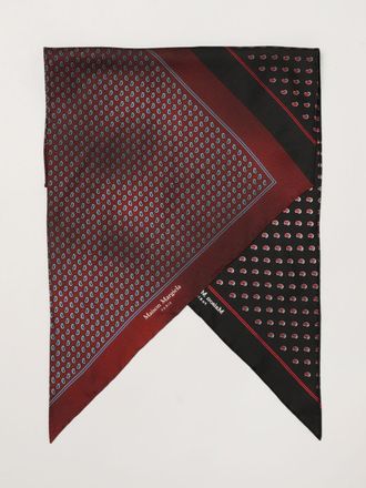 Maison Margiela Pure Silk Scarf with Paisley and Abstract Print