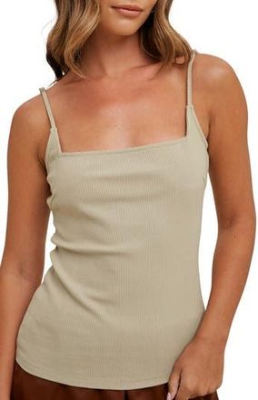 Wishlist Ribbed Square Neck Cami in S.olive at Nordstrom Rack, Size Medium