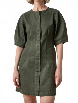 Lilla P Washed Twill Shirt Dress In Juniper