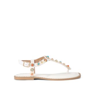 Carvela Womens Leather Amalfi T Bar Flat Sandal Sandals - White - Size UK 3
