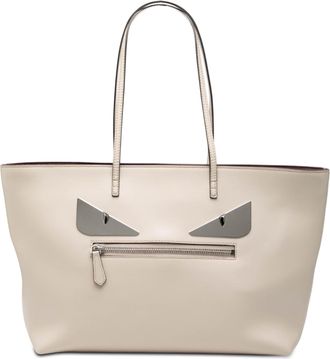 Fendi Pre-owned Womens Medium Leather Monster Roll Tote - Ivory - One Size