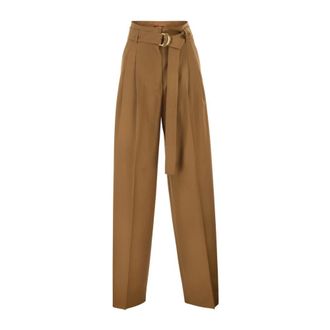 Max Mara Dames, Broeken, Beige, Maat: 2XS Wol
