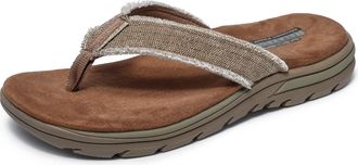 Skechers Mens Supreme - Bosnia Thong Sandals 64152 Beige (Tan) 12 UK, 47.5 EU