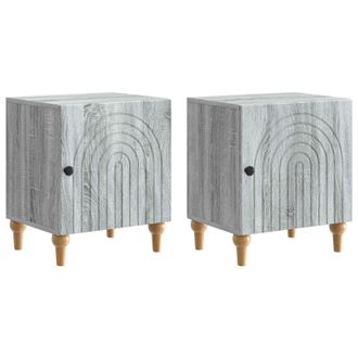 vidaXL Armario De Noche 2 Pcs Gris Sonoma 43 X 34,5 X 50 Cm Vidaxl