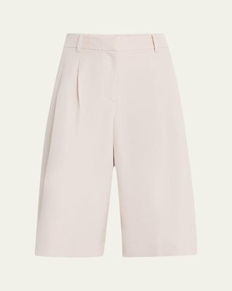 Lafayette 148 New York Sutton Pleated Wide-Leg Shorts