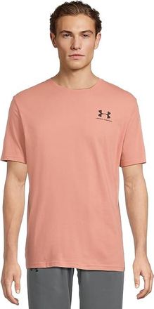 Under Armour Sportstyle Left Chest Short Sleeve Mens Clothing Canyon Pink/Black : LG Tall, Cotton/Polyester