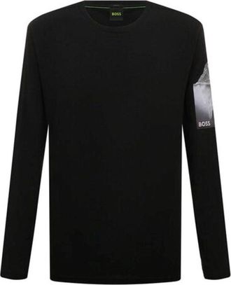 HUGO BOSS Mens Togn 2 Long Sleeve T-Shirt, Black