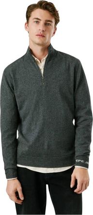 Pepe Jeans London Andre Zipper Sweater - Heren - Coltruien - Grijs - 2XL - Katoen - Truien & Vesten