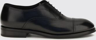 Santoni Scarpa stringata Oxford in pelle di vitello liscia con suola in cuoio