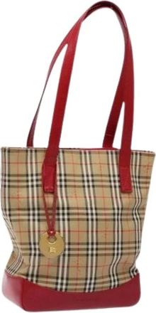 Burberry Pre-owned Handbags, female, Beige, Size: ONE SIZE Pre-owned Canvas handbags