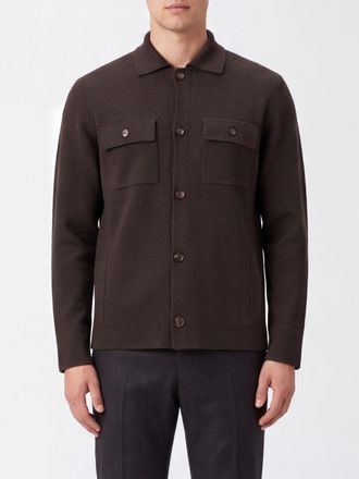Zanone Pure Virgin Wool Cardigan with Classic Collar and Patch Pockets