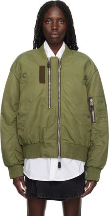 アウターその他 THE ATTICO Nylon bomber jacket Green 250WCB00070 Anja'' military green bomber for Women | THE ATTICO®