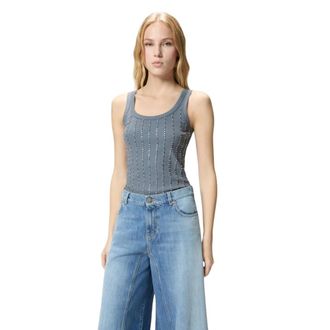 Pinko Pinko, Tops, Dames, Grijs, S, Katoen, Cecily Tank Top