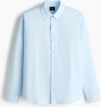 H&M Hemd aus Leinenmix in Relaxed Fit - Blue