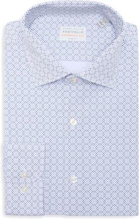 Perry Ellis Diamond Print Slim Fit Stretch Dress Shirt in Silver at Nordstrom Rack, Size 15 - 34/35