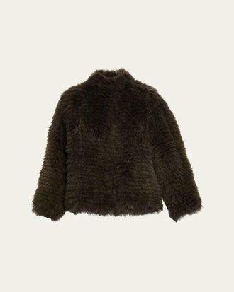 Giorgio Armani Horizontal Goat Shearling Coat
