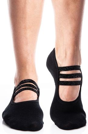 Arebesk Sparkle 2-Pack No-Slip Closed Toe Socks in Black- Black at Nordstrom, Size Medium