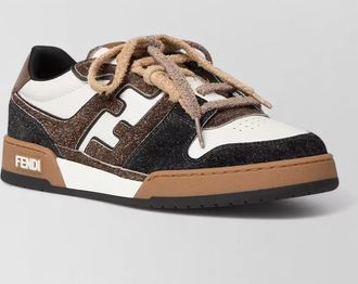 Fendi match mix crosta vitello low sneaker