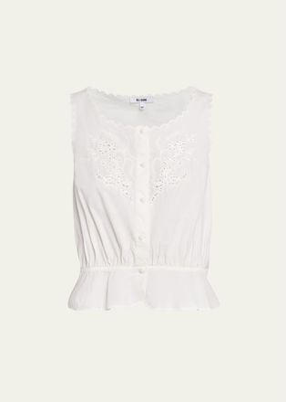 Re/Done Jerry Eyelet Embroidered Tank Blouse