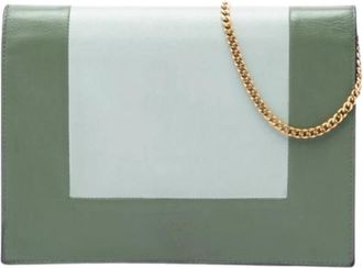 Celine Pre-owned Frame Crossbody - Dames - Vintage Schoudertas - Groen - ONE Size - Leer - Vintage