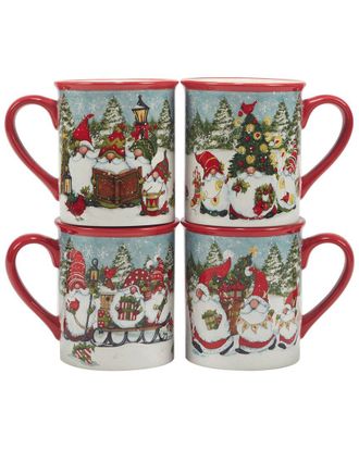 Certified International Christmas Gnomes Mugs (Set Of 4)