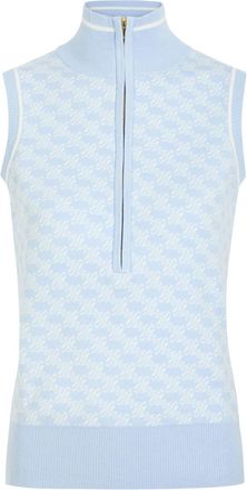 Varley Vincent Logo-monogrammed Stretch-knit top - Blue And White - Xxs (UK4 / Xxs)