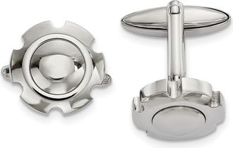 Diamond2Deal Stainless Steel Polished Cufflinks